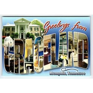 Vintage Greetings From Graceland Memphis Large Letter Photochrome Postcard